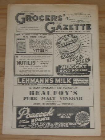 GROCERS GAZETTE FEBRUARY 21 1942 ISSUE FOR SALE ORIGINAL WW2 PROVISION TRADES NEWS PUBLICATION FOR S