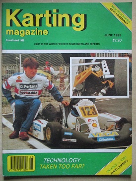 KARTING magazine, June 1993 issue for sale. Original British publication from Tilley, Chesterfield, 