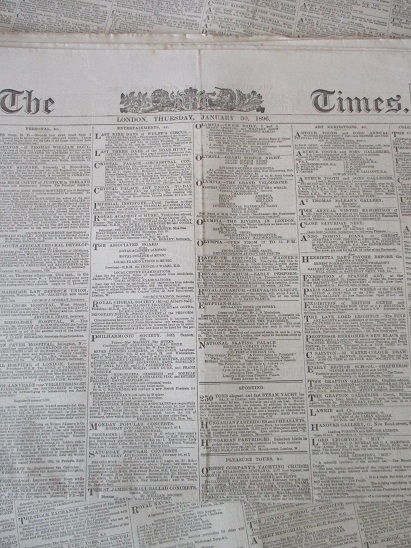 Tilleys Vintage Magazines : The Times Newspaper, Thursday, January 30 