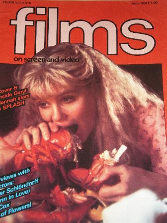 FILMS magazine, June 1984 issue for sale. DARYL HANNAH. Original British publication from Tilley, Ch