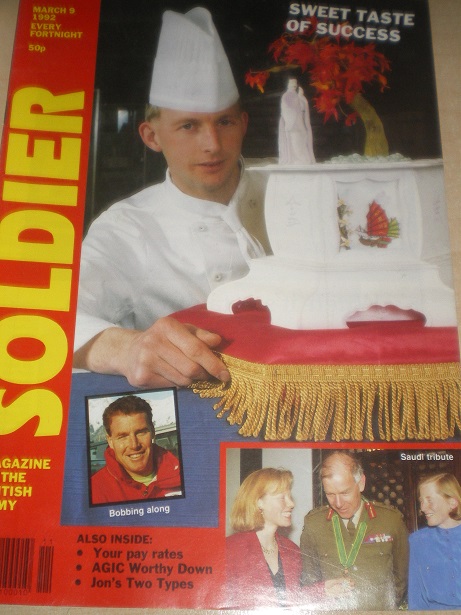 SOLDIER magazine, March 9 1992 issue for sale. Original British publication from Tilley, Chesterfiel