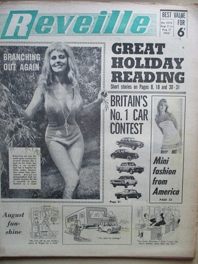 REVEILLE newspaper, August 11 to August 17 1966 issue for sale. ANNETTE JOHNSON. Original British pu