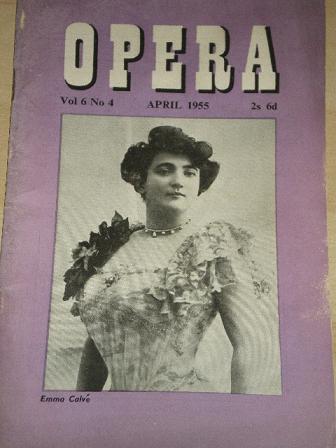 OPERA magazine, April 1955 issue for sale. Original British publication from Tilley, Chesterfield, D