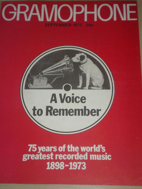 GRAMOPHONE magazine, September 1973 issue for sale. Original British publication from Tilley, Cheste