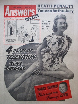 ANSWERS and TV PIC magazine, October 22 1955 issue for sale. PATTI MORGAN, HARRY SECOMBE, EDWIN McBR