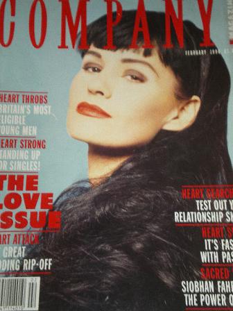 COMPANY magazine, February 1990 issue for sale. Original UK FASHION publication from Tilley, Chester