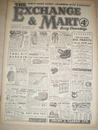 EXCHANGE AND MART magazine, February 28 1957 issue for sale. SALES, WANTS, EXCHANGES. Original Briti