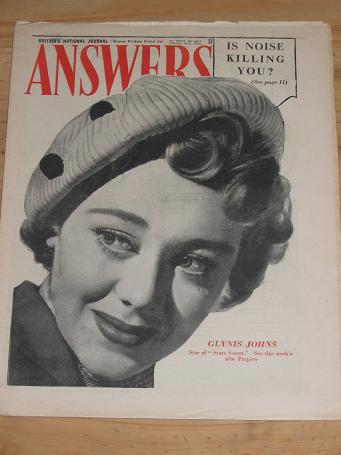 ANSWERS MAG FEB 25 1950 GLYNIS JOHNS VINTAGE PUBLICATION FOR SALE CLASSIC IMAGES OF THE 20TH CENTURY