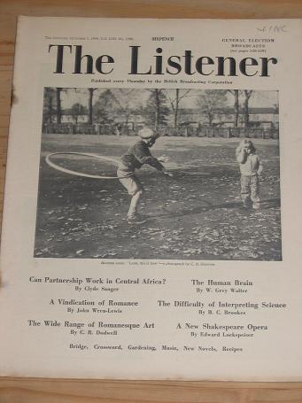 THE LISTENER MAGAZINE  OCT 1 1959 ELECTION VINTAGE BBC PUBLICATION FOR SALE CLASSIC IMAGES OF THE 20