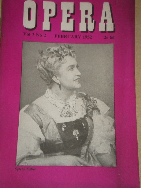 OPERA magazine, February 1952 issue for sale. Original UK publication from Tilley, Chesterfield, Der