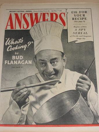 Bud Flanagan ANSWERS magazine April 15 1950. ROBERT. Vintage ILLUSTRATED, NEWS, STORY, popular weekl