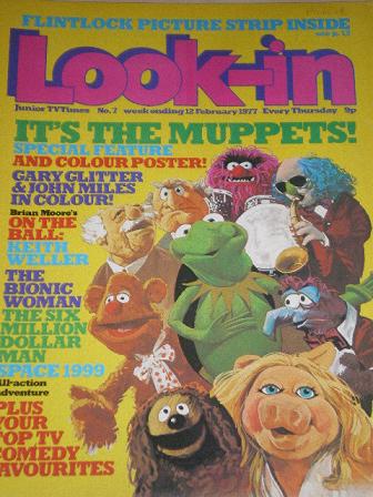 LOOK-IN magazine, 12 February 1977 issue for sale. MUPPETS, GARY GLITTER, SPACE 1999. Original Briti