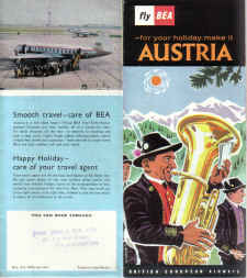 BEA VINTAGE HOLIDAY BROCHURE 1960 VISCOUNT AUSTRIA