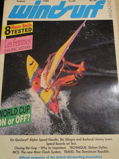 WINDSURF magazine, August 1989 issue for sale. BRITISH FUNBOARD ASSOCIATION. Original British public