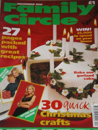 FAMILY CIRCLE magazine December 1992 issue for sale. Original UK publication from Tilley, Chesterfie