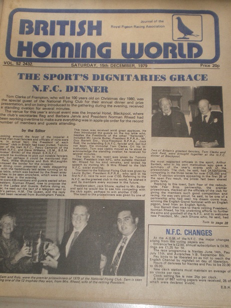 BRITISH HOMING WORLD, 15 December 1979 issue for sale. Original BRITISH publication from Tilley, Che