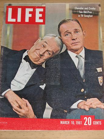 LIFE MAGAZINE MARCH 10 1961 BACK ISSUE FOR SALE CHEVALIER CROSBY VINTAGE PUBLICATION PURE NOSTALGIA 
