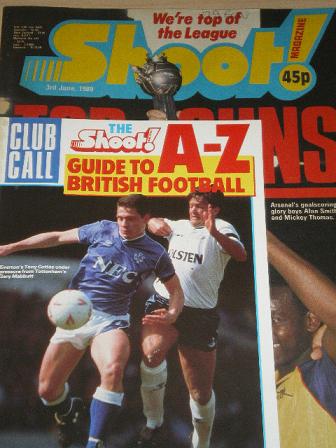 SHOOT magazine, 3 June 1989 issue for sale. Original British FOOTBALL publication from Tilley, Chest