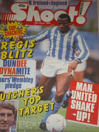SHOOT magazine, 18 April 1987 issue for sale. Original British FOOTBALL publication from Tilley, Che