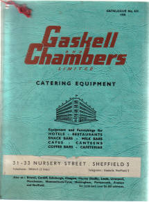 1958 CATALOGUE GASKELL CHAMBERS SHEFFIELD CATERING VINTAGE PUBLICATION