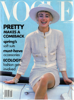 VOGUE MARCH 1990 US FASHION MAGAZINE SCARCE 