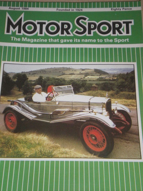 MOTOR SPORT magazine, August 1984 issue for sale. Original British publication from Tilley, Chesterf