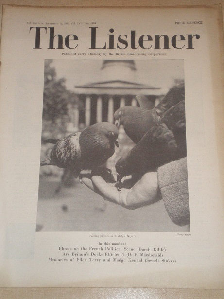 THE LISTENER magazine, September 12 1957 issue for sale. SEWELL STOKES. Original BBC publication fro