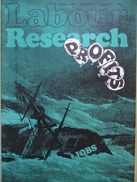 LABOUR RESEARCH magazine, January 1984 issue for sale. COMPANY PROFITS. Original British publication