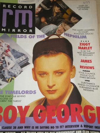 RECORD MIRROR magazine, June 18 1988 issue for sale. BOY GEORGE, THE TIMELORDS. Original British pub