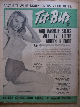 TIT-BITS magazine, 14 July 1956 issue for sale. MARGARET LORRAINE, A. CECIL HAMPSHIRE. Original Brit