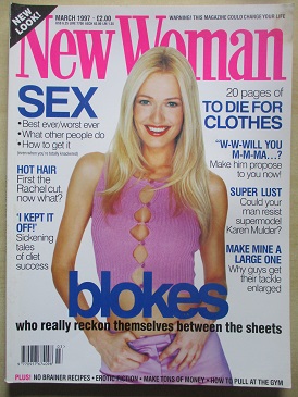 NEW WOMAN magazine, March 1997 issue for sale. KAREN MULDER, JOHN TRAVOLTA. Original British WOMEN’S