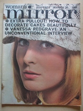 WOMAN’S MIRROR magazine, March 20 1965 issue for sale. VANESSA REDGRAVE. Original British publicatio