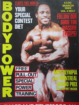 BODYPOWER magazine, March 1985 issue for sale. Original British publication from Tilley, Chesterfiel