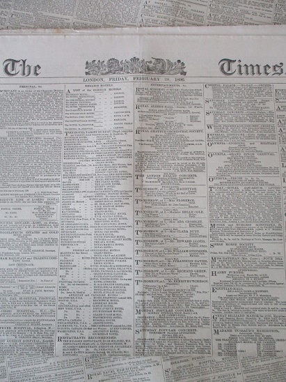 Tilleys Vintage Magazines : THE TIMES newspaper, Friday February 28 ...