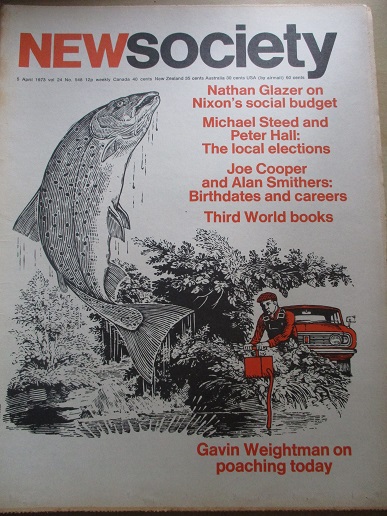 NEW SOCIETY magazine, 5 April 1973 issue for sale. NATHAN GLAZER. Original British publication from 