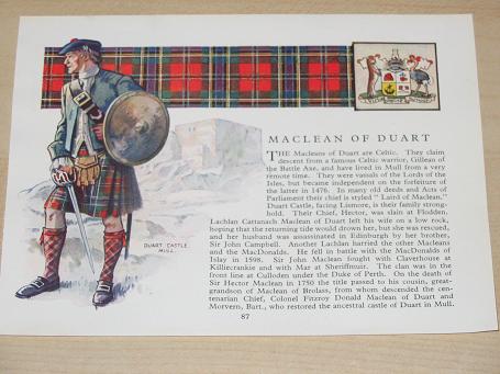 Tilleys Vintage Magazines : Original SCOTTISH CLANS, TARTANS coloured ...