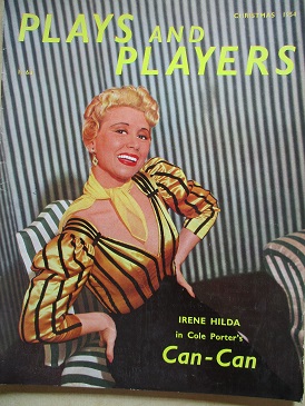 PLAYS AND PLAYERS magazine, Christmas 1954 issue for sale. IRENE HILDA. Original British publication