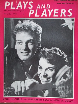 PLAYS AND PLAYERS magazine, September 1958 issue for sale. KEITH MITCHELL, ELIZABETH SEAL. Original 