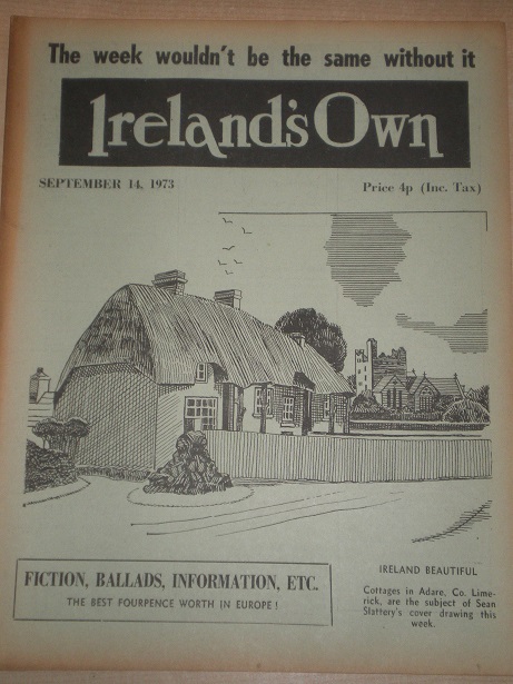 IRELANDS OWN magazine, September 14 1973 issue for sale. Original IRISH publication from Tilley, Che