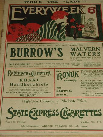 EVERYWEEK magazine, November 14 1918 issue for sale. HAWLEY MORGAN. Original British publication fro
