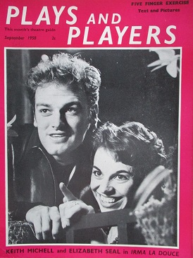 PLAYS AND PLAYERS magazine, September 1958 issue for sale. KEITH MITCHELL, ELIZABETH SEAL. Original 