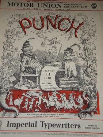 PUNCH magazine, January 14 1948 issue for sale. Original British publication from Tilleys, Chesterfi