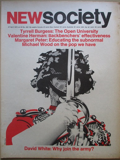 NEW SOCIETY magazine, 27 April 1972 issue for sale. TYRRELL BURGESS. Original British publication fr