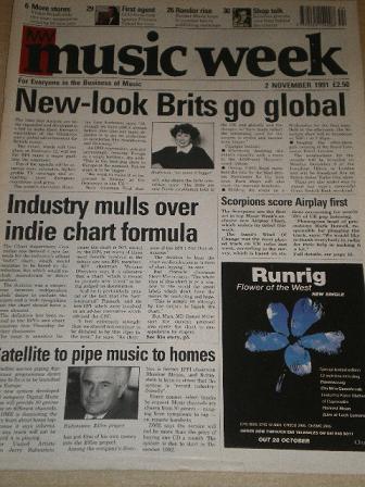 Tilleys Vintage Magazines : MUSIC WEEK magazine, 2 November 1991 issue ...