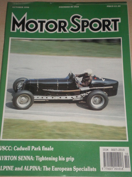 MOTOR SPORT magazine, October 1990 issue for sale. Original British publication from Tilley, Chester