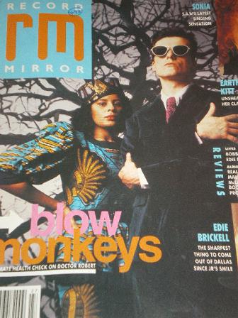 RECORD MIRROR magazine, July 8 1989 issue for sale. BLOW MONKEYS, SONIA, EARTHA KITT. Original Briti