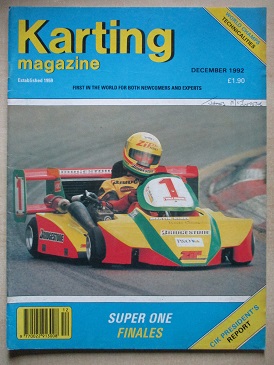 KARTING magazine, December 1992 issue for sale. MARTIN HINES. Original British publication from Till