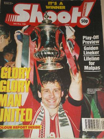 SHOOT magazine, 26 May 1990 issue for sale. Original British FOOTBALL publication from Tilley, Chest