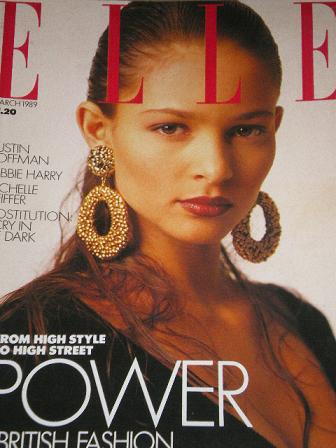 ELLE magazine, March 1989 issue for sale. Original UK FASHION publication from Tilley, Chesterfield,