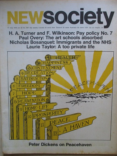 NEW SOCIETY magazine, 17 July 1975 issue for sale. LAURIE TAYLOR. Original British publication from 